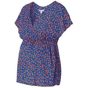 ESPRIT Maternity Blouse Nursing Short Sleeve Allover Print, Electric Blue - 441, 40