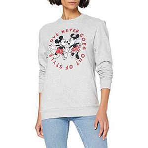 Disney Liefde gaat nooit uit de mode sweatshirt voor dames, Grijs (Heather Grey Hgy), 36