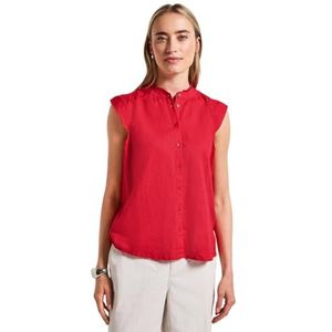 Street One Linnen mix-blouse voor dames met ruches, Glory Red, 40