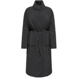 Onllara - Jas - V-Hals - Lang - Knoopsluiting - Riem in de Taille