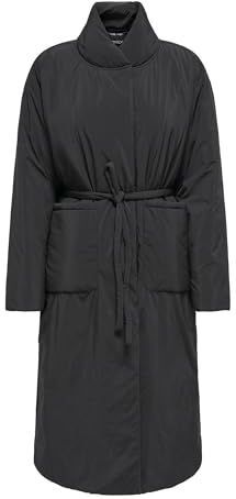 Onllara - Jas - V-Hals - Lang - Knoopsluiting - Riem in de Taille