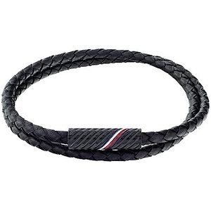 Tommy Hilfiger Sieraden Heren Leren Touw armband Zwart - 2790469, Eén maat, Leer, Geen edelsteen