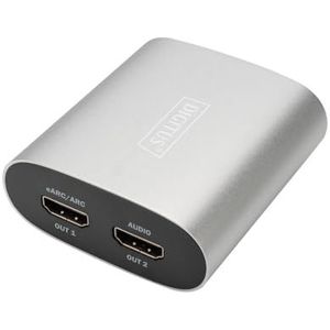 Digitus DS-45337 HDMI-adapter Zilver, Zwart eARC, HDMI-geschikt