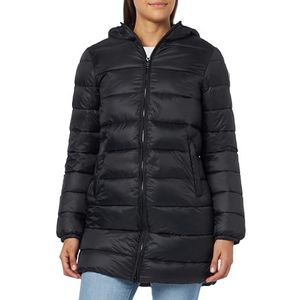 Champion Legacy Outdoor W-Light Nylon W/R Long Hooded Jacket voor dames, Zwart, M
