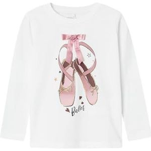 NAME IT Meisjes Nmfrhea Nreg Ls Top Box shirt met lange mouwen, wit (bright white), 92
