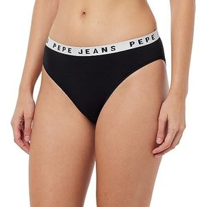 Pepe Jeans Dames Logo Bikini Stijl Ondergoed, Zwart, L, Zwart, L