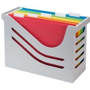 Jalema Re-Solution Office Box, Jalema 2658026997, hangmappen inclusief 5 hangmappen A4, op kleur gesorteerd, grijs