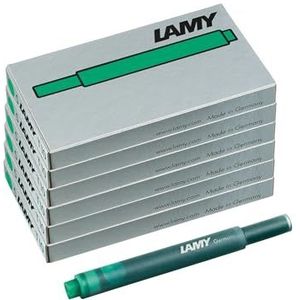 LAMY T10 6-delige set inktpatronen met grote inktvoorraad - geschikt voor alle Lamy vulpenmodellen - inhoud 1,25 ml per patroon - 5 stuks per pak - inktkleur groen