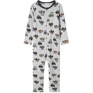 NAME IT - Jongenspyjama - Grijs - Merinowol - Met Valmazenpatroon