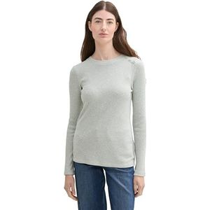 TOM TAILOR T-shirt met lange mouwen voor dames, 24775 - Pale Bark Green Melange, XL