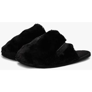 Calvin Klein Jeans Dames Hotel Slipper Fur After Glow YW0YW01593 huis schoenen, zwart (Triple Black), 7 UK, Zwart, 40 EU