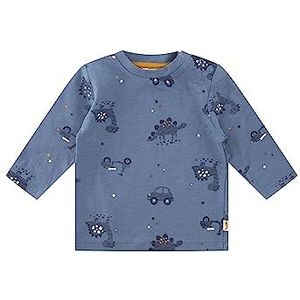 SALT AND PEPPER Baby-jongens L/S Car Dino AOP T-shirt, Faded Blue, 80 cm