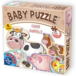D-Toys Puzzle 5947502871262 D-Toys Baby Puzzel Farm Diers, Multicolor