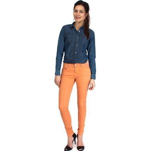 Cross Jeans dames jeans P 490-505 / Alicia Skinny/Slim Fit (Rhre) hoge tailleband, Oranje (Shell Coral), 28W x 32L