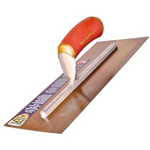 Marshalltown PermaShape vlakspaan, gebogen vorm, gemaakt van goudstaal, perfect voor stukadoors en stukadoors, afmeting: 330x127 mm