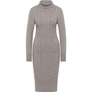 nolie Gebreide damesjurk 11019358-NO01, grijs melange, M/L, gebreide jurk, M/L