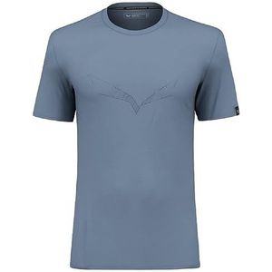 Salewa Puez Eagle Sketch Merino T-Shirt Men, Java Blue Melange, L