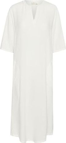 Kaffe - Milia - Midi-jurk - Zwart - Viscose en Linnen - Steekzakken opzij