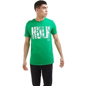 Marvel Heren Hulk Text T-shirt, Groen (irish green), S