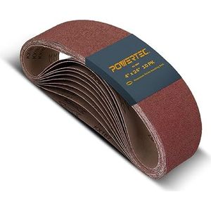 Po 100 x 610 mm (4 x 24 inch) Schuurriemen | 60 Grit Aluminium Oxide Schuurband | Premium Schuurpapier voor Draagbare Belt Sander – 10 Pack
