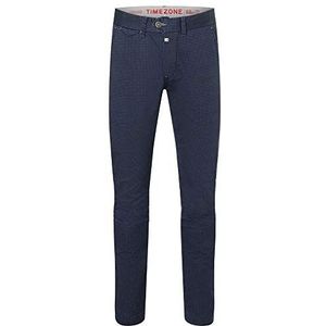 Timezone Slim Jannotz chinobroek voor heren, blauw (Navy Micro Point 3899), 34W / 32L