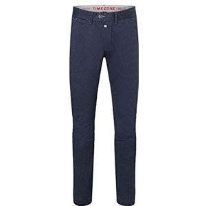 Timezone Slim Jannotz chinobroek voor heren, blauw (Navy Micro Point 3899), 34W / 32L