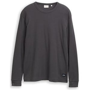 TOM TAILOR T-shirt met lange mouwen voor heren, 10899 - Tarmac Grey, XXL