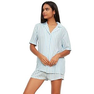 TRENDYOL Pajama Set - Roze - Gestreept, blauw, 38