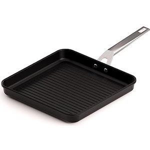 Valira 4646/25 vierkante pan, gegoten aluminium, metalen handgreep, 28 cm, zwart