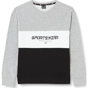 4F Sweatshirt M630 Koud Licht Grijs Melange Kid 146, Koud Lichtgrijs Melange