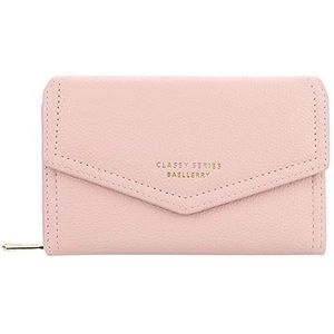 HiClothbo Dames mini portemonnee dames klein, veel vakken, leer RFID Blocker, muntvak groot, portemonnee damesportemonnee minimalistisch slim wallet, roze, één maat, roze, Eén maat