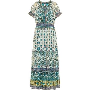 EYOTA Dames maxi-jurk met allover-print 15926568-EY01, blauw meerkleurig, XXL, Maxi-jurk met allover-print, XXL