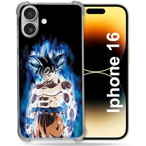 Cokitec Versterkt hoesje voor Apple Iphone 16 Plus Manga Dragon Ball Sangoku Zwart