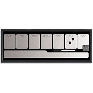 Bi-Office MM02121169 - weekkalender, MDF frame gelakt staalvilt, 60 x 40 cm groot, zwart/zilver