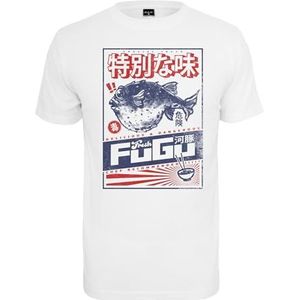 Mister Tee Heren T-shirt Fugu Tee, Print T-shirt voor Mannen, Graphic Tee, Streetwear, wit, XS