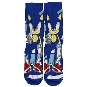 CyP Brands Sonic sokken, halfschuin, Sonic blauw, uniseks, accessoires, maat 36/38, officieel product, Blauw, 53
