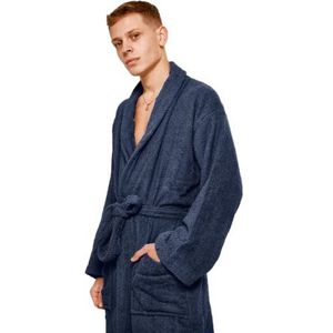 Brentfords Luxe handdoek badjas zachte 100% katoenen badstof badstof zeer absorberende ochtendjas, één maat, Donkerblauw, Eén maat
