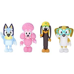 Bluey and Friends: Bluey, Coco, Snickers and Honey 4 Figure Pack Articulated Character Action Figures 2.5 Inch Official Collectable Toy