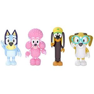 Bluey and Friends: Bluey, Coco, Snickers and Honey 4 Figure Pack Articulated Character Action Figures 2.5 Inch Official Collectable Toy