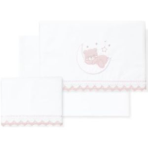 Interbaby Babybeddengoed van 100% katoen voor auto, Moses/babymand, 3-delige set, laken + dekbedovertrek + kussensloop, gemaakt in Spanje