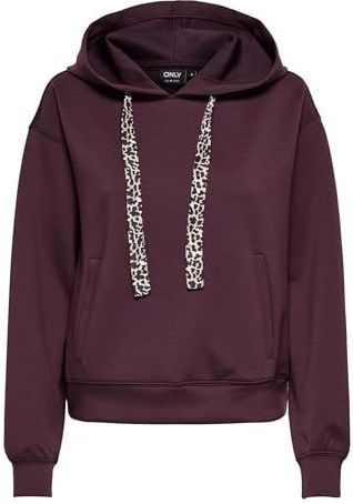 ONLY Onlalina Life Leo Detail Hood Box SWT, decadent chocolade, S