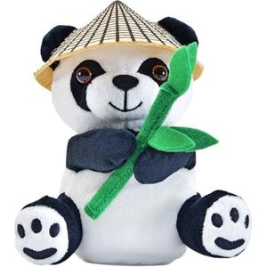 Kögler 76922 - Sprekend dier panda Bao Bao, ca. 14,5 cm groot, herhaalbaar pluche figuur met afspeelfunctie, herhaalt alles en beweegt