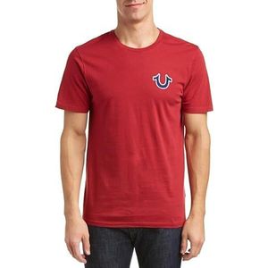 True Religion Men's Buddha Logo Short Sleeve Tee, Ruby red, XXL