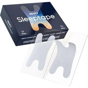 RestyÂ® H-Shape Sleeptape mondpleister hulpmiddel tegen snurken en beter slapen - mondtape voor neusademhaling en betere zuurstofvoorziening van het bloed (72 stuks)