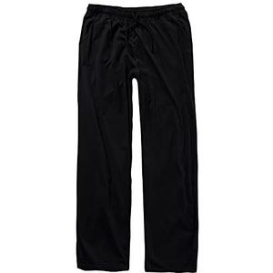 JP 1880 Heren grote maten L-8XL tot 8XL, pyjamabroek van 100% katoen, fleece broek met elastische band 708406, zwart.