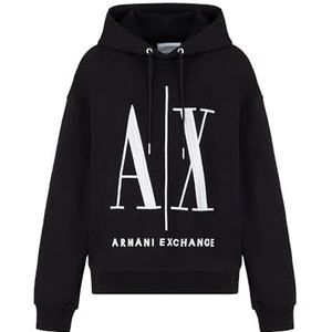 Armani Exchange Icon Project capuchontrui voor dames, Schwarz, XL