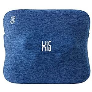 Hi5 Bravo Shiatsu-massagekussen met warmtefunctie, automatische uitschakeling, wasbare overtrek voor schouders, nek, rug en benen, donkerblauw