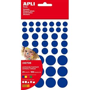 APLI Kids 706 - Geel, Blauw, Rood en Groen Permanent Geometrische Gomets Bag 20 Vellen