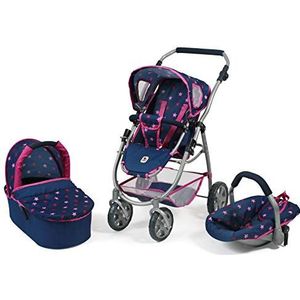 Bayer Chic 2000 637-72 Combi-poppenwagen Emotion 3-in-1 All In, Stars Navy