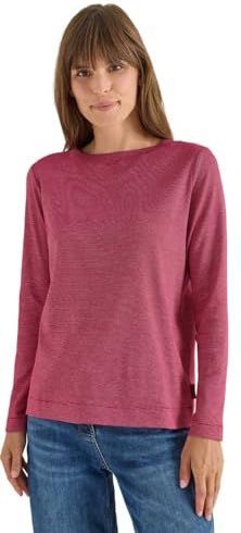 CECIL Shirt met fijne strepen Beaujolais red XL